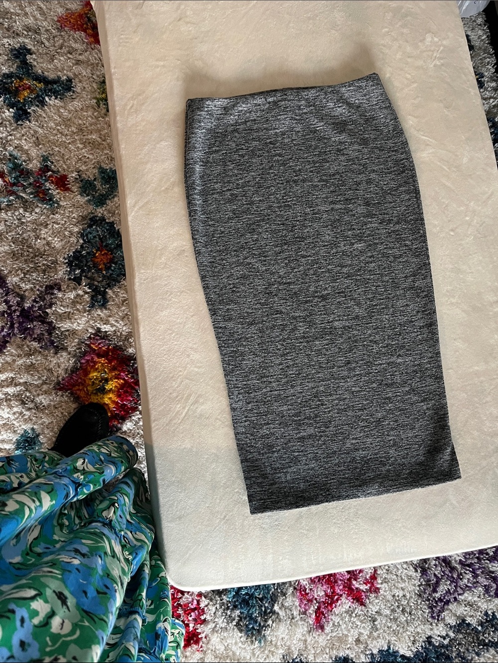 BCX Heather Gray Pencil Skirt - Sleek Stretch Knit